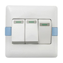 Office Home 3 Gang Button Light Switch Unit Wall Plate