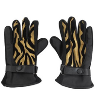 Fleece Lining Golden Tone Black Skiing Snowboard Winter Snow Gloves