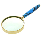 3X Blue Handle Golden Frame Magnifier Magnifying Glass